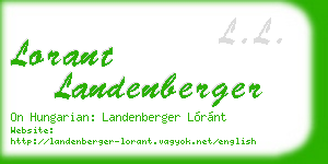 lorant landenberger business card